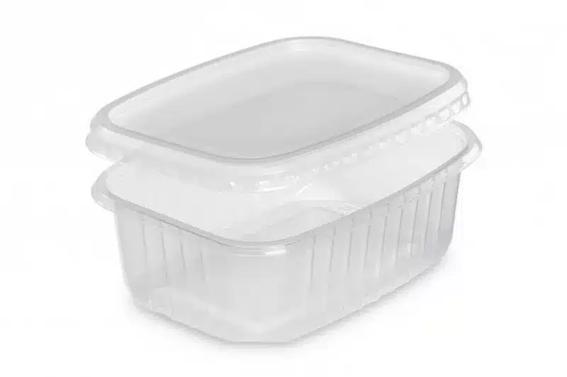 50 barquettes chaleur avec couvercles en plastique 500 ml