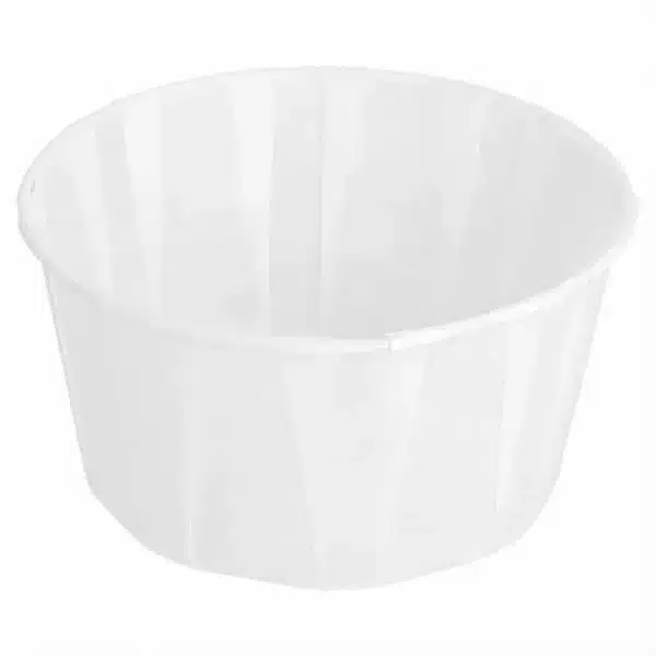 250 weiße Becher gefaltetes Backpapier 165 ml