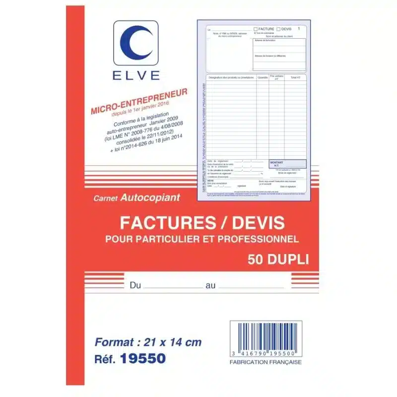 Cuaderno autocopiativo 210 x 140 mm ELVE