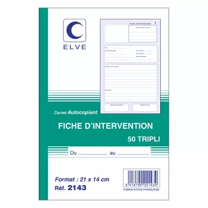 Carnet fiches d'intervention