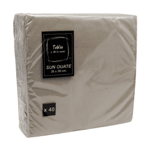 40 serviettes taupe micros gaufrées 38 x 38 cm