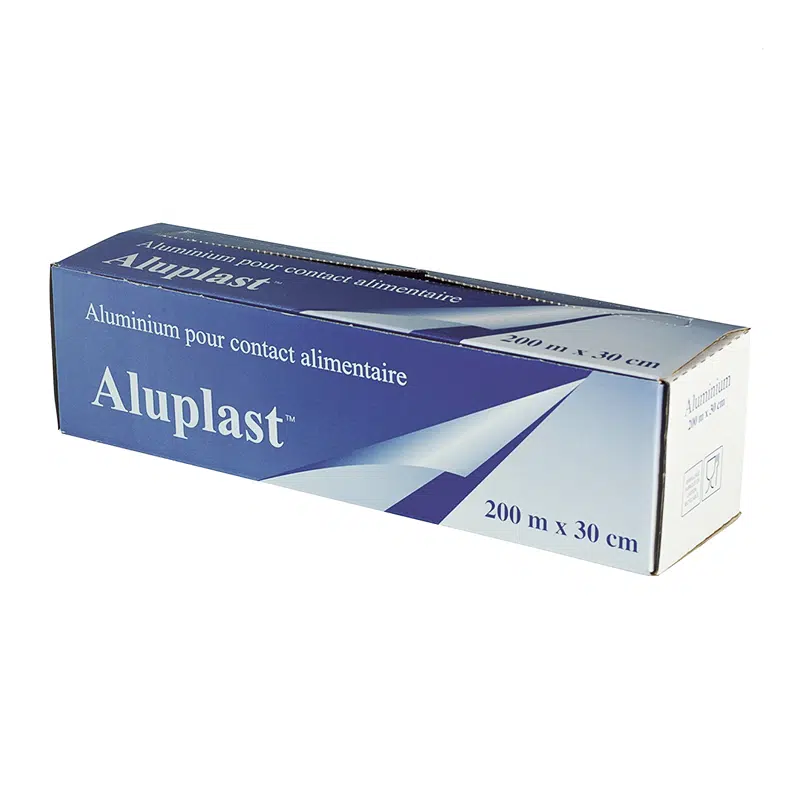 Rouleau aluminium alimentaire 30 cm x 200 m en boite distributrice