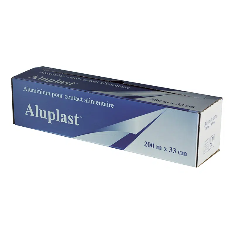 Rouleau aluminium alimentaire 33 cm x 200 m très épais 19μ en boite