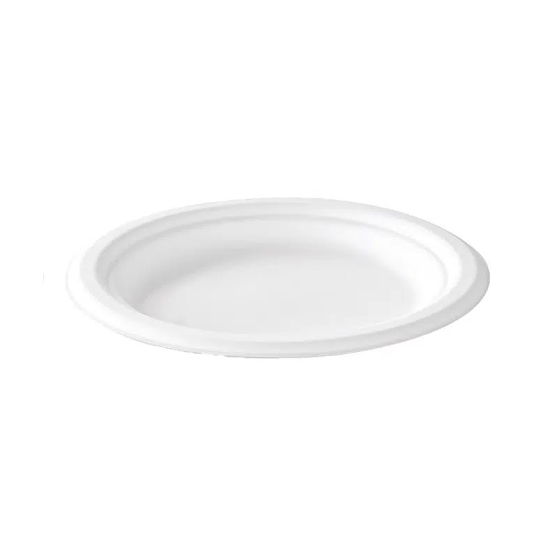 Assiette ronde à dessert biodégradable 17 cm par 50