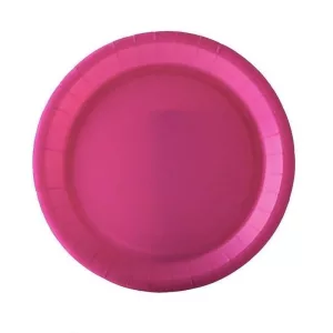 Assiette carton rose fuchsia