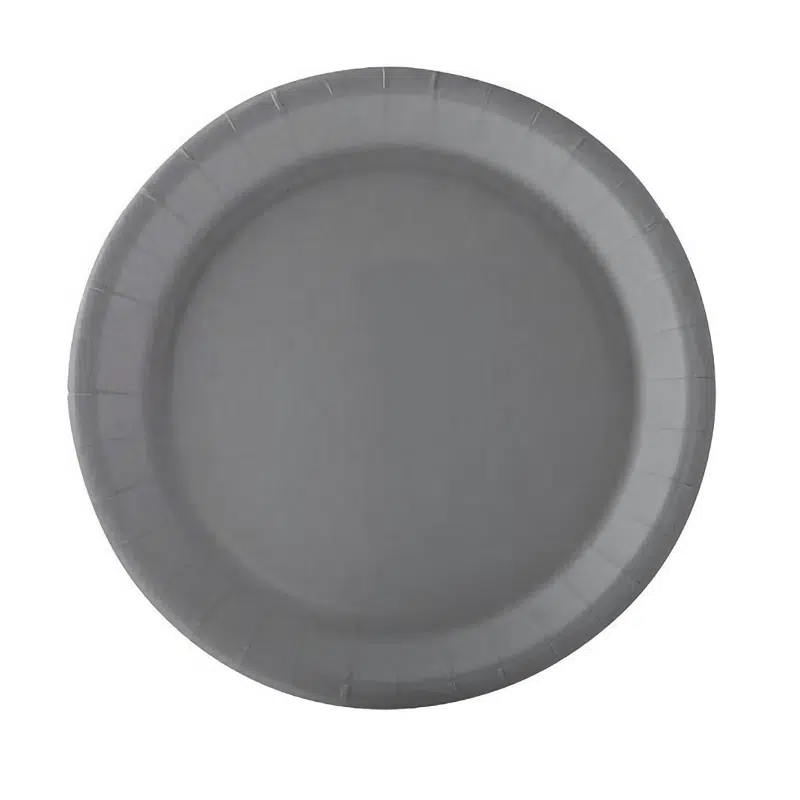 Assiette carton grise 18 cm par 10
