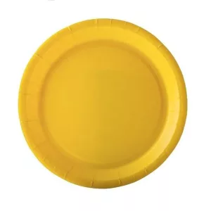 Assiette carton jaune