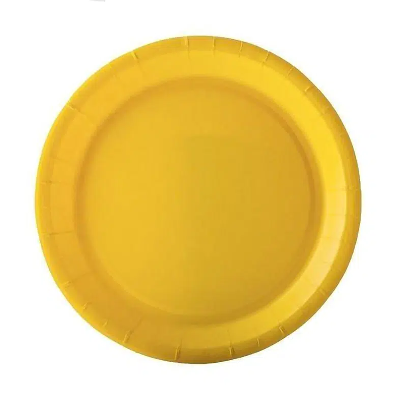 Assiette carton jaune 18 cm par 10