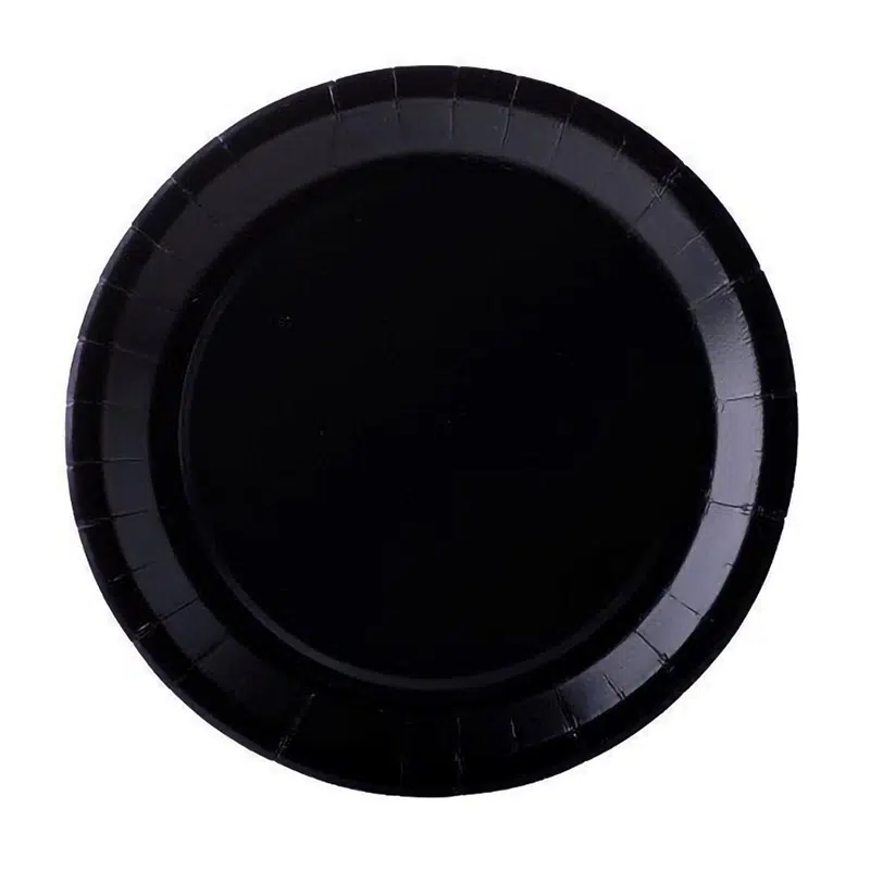 Assiette carton noir 18 cm par 10