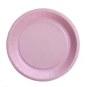 Assiette carton rose pastel
