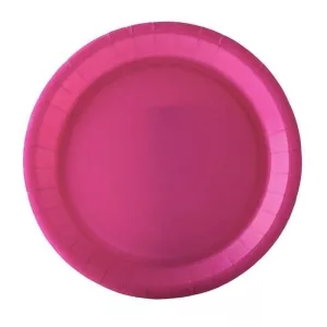 Assiette carton rose fuchsia