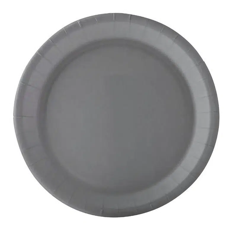 Assiette carton grise 22 cm par 10