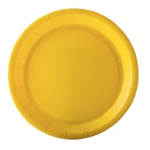 Assiette carton jaune