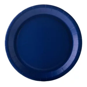 Assiette carton bleu marine