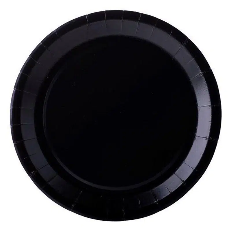 Assiette carton noir 22 cm par 10