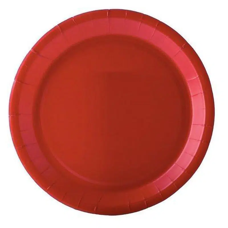 Assiette carton rouge 22 cm par 10
