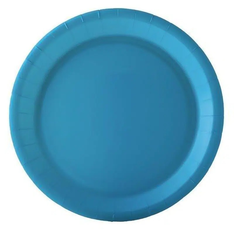 Assiette carton turquoise 18 cm par 10