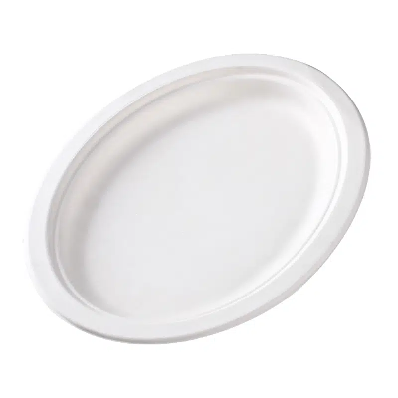 Assiette ovale biodégradable 32 cm par 50