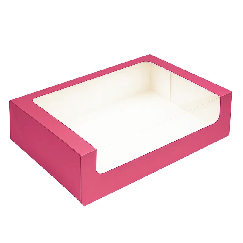Boite macarons rose carton pour 25 macarons par 50