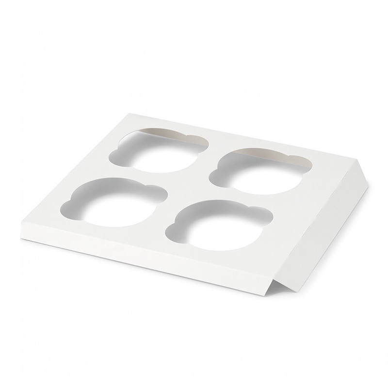 Calage cupcake 4 emplacements carton blanc par 25