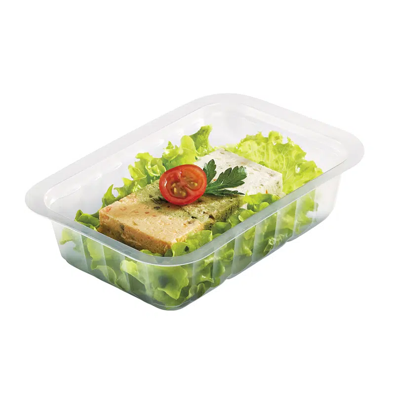 100 tabuleiros descartáveis de plástico selados de 250 ml