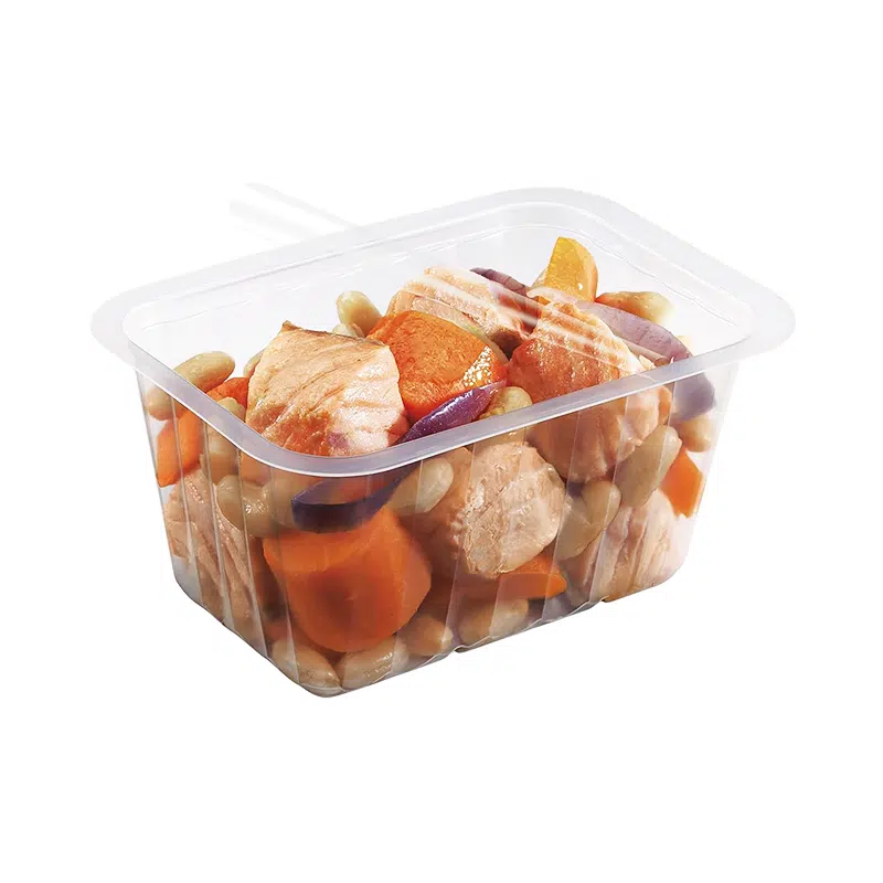 100 bandejas desechables de plástico precintable 500 ml