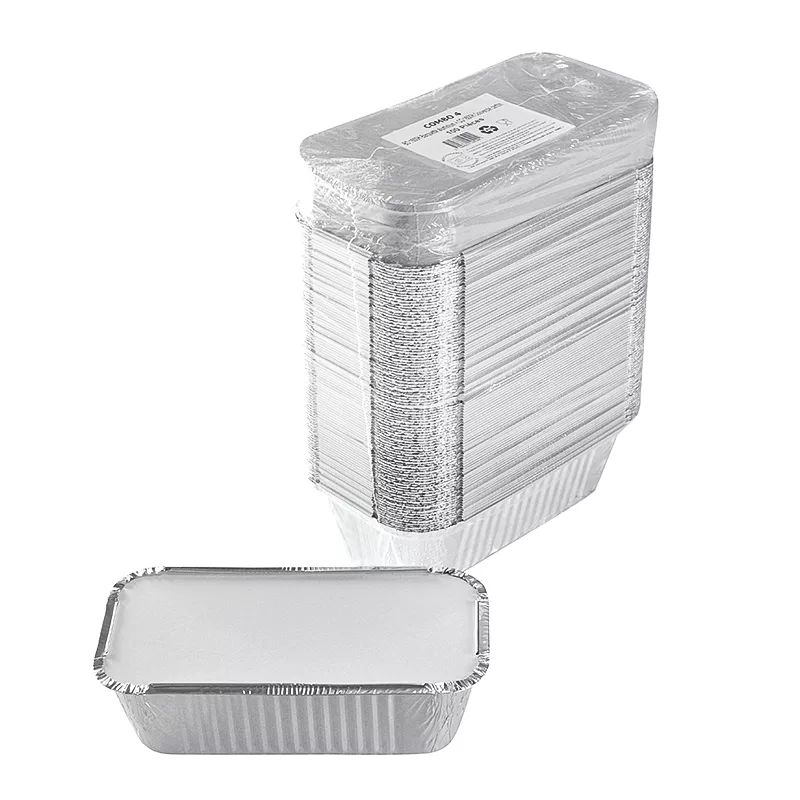 Barquette aluminium avec couvercle operculable 685ml par 100