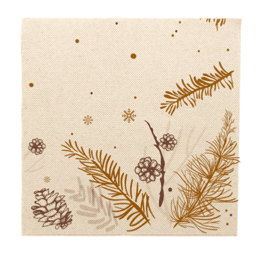 50 guardanapos de Natal com relevo Winter micros 40 x 40 cm