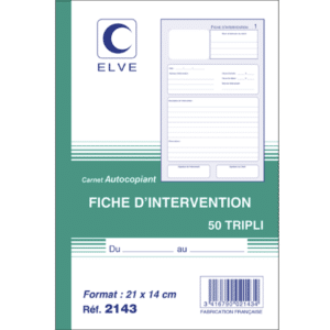 Carnet fiche d'intervention
