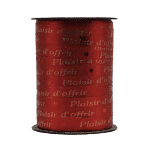 Bobine bolduc rouge « plaisir d’offrir » 225m x 10mm