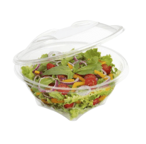 Salad bowls with hinged lids