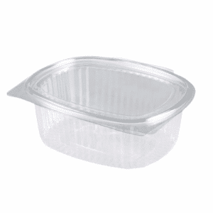 50 RPET 1000 ml hinged-lid oval freshness tins
