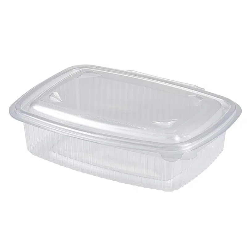 Barquette micro-ondable à couvercle charnière 1500 ml par 50