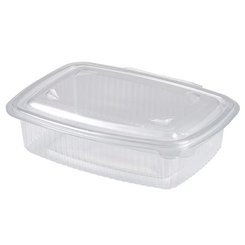 Barquette micro-ondable à couvercle charnière 2000 ml par 50