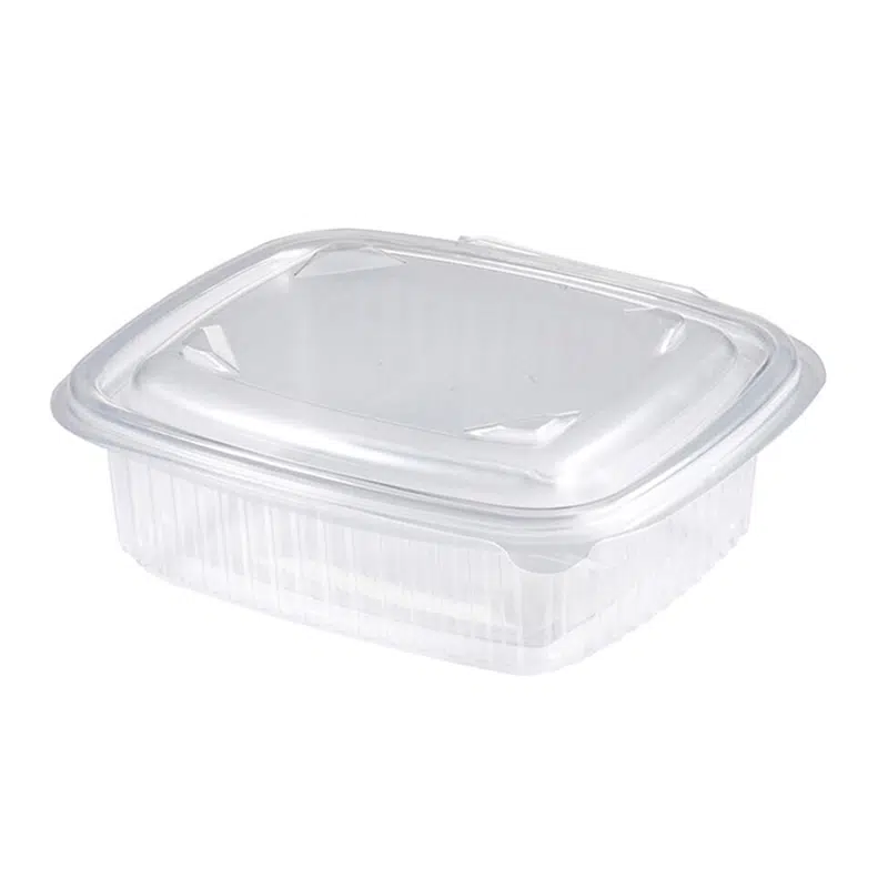 Barquette micro-ondable à couvercle charnière 500 ml par 50