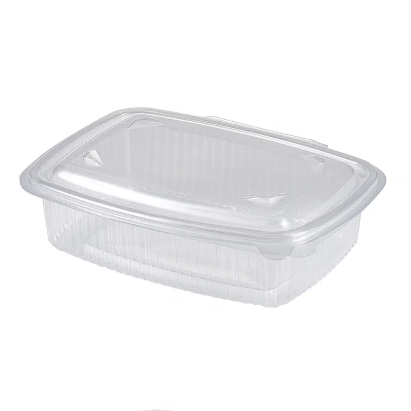 Barquette micro-ondable à couvercle charnière 750 ml par 50