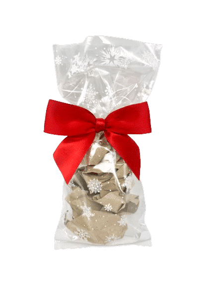 Sachet confiseries Noël plat polypro “Flocons” 100 x 220 mm par 100