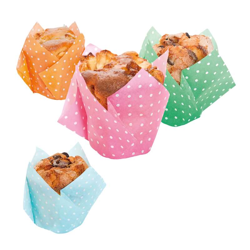 Caissette à muffin tulipe papier ingraissable 50 x 100 mm par 150