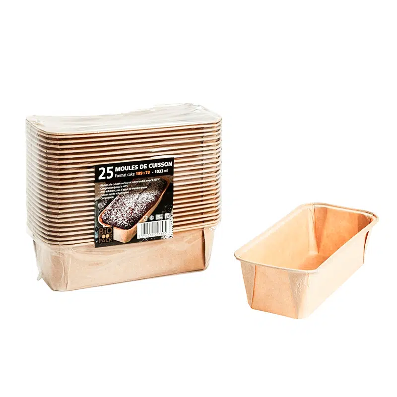 Moule cuisson papier 1033 ml par 25