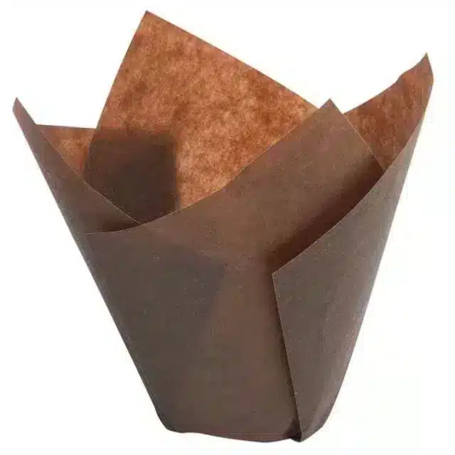 200 forminhas de queques castanhas à prova de gordura 15 x 15 cm