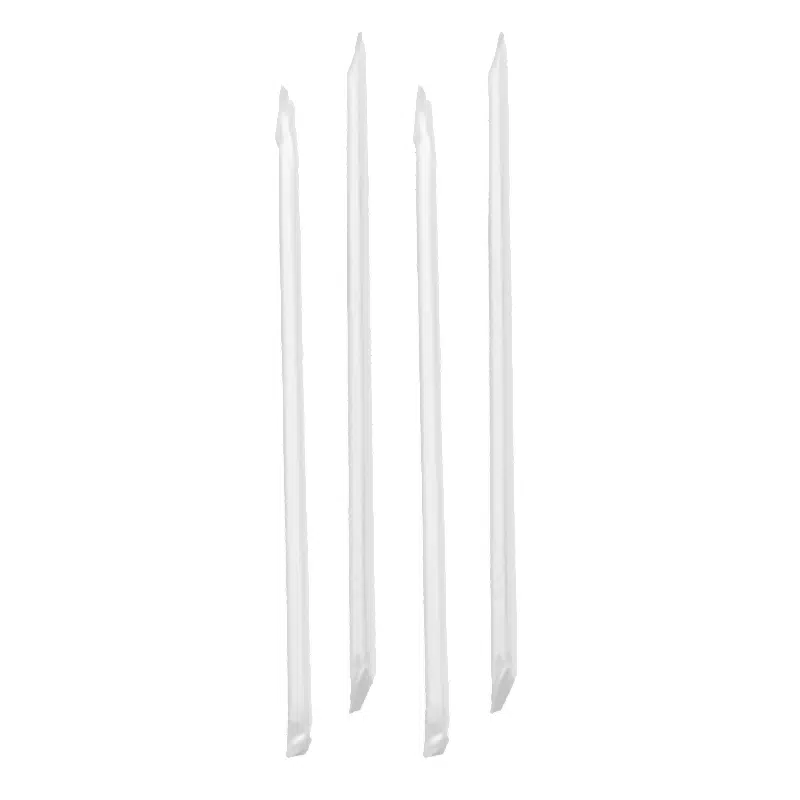 Paille emballée individuellement en papier blanche droite 200 mm Ø 6 mm par 100