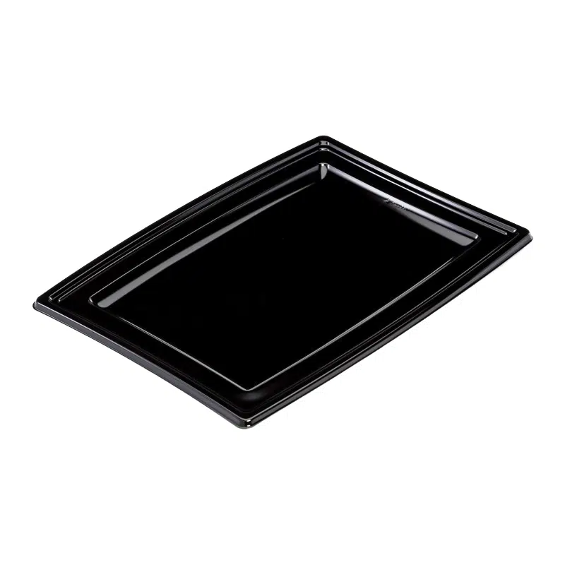 Plateau traiteur noir réutilisable 350 x 250 x 10 mm par 5