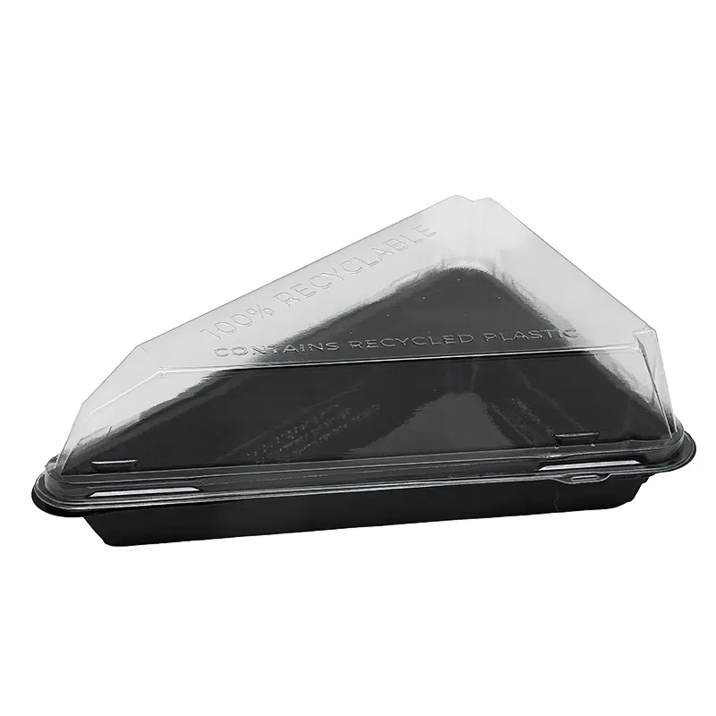 Boite part de tarte individuelle triangulaire fond noire par 90