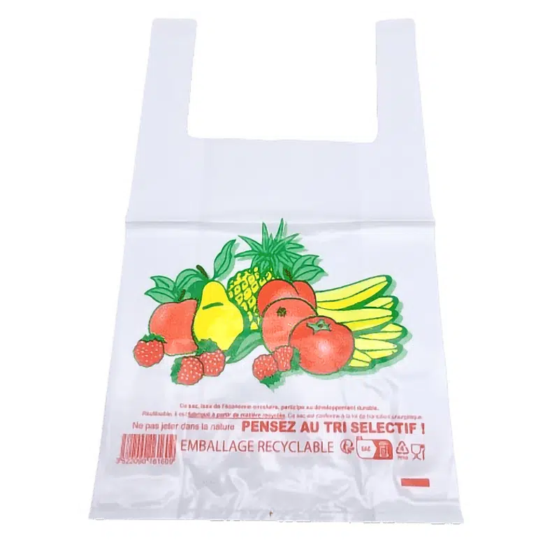 Sac bretelle “Primeur” 26 + 12 x 45 cm 50 µ en PEBD par 500
