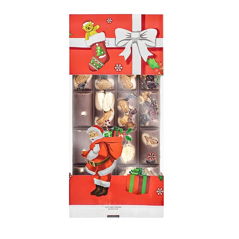 Sachet confiseries Noël plat polypro “Xmas” 120 x 260 mm par 100