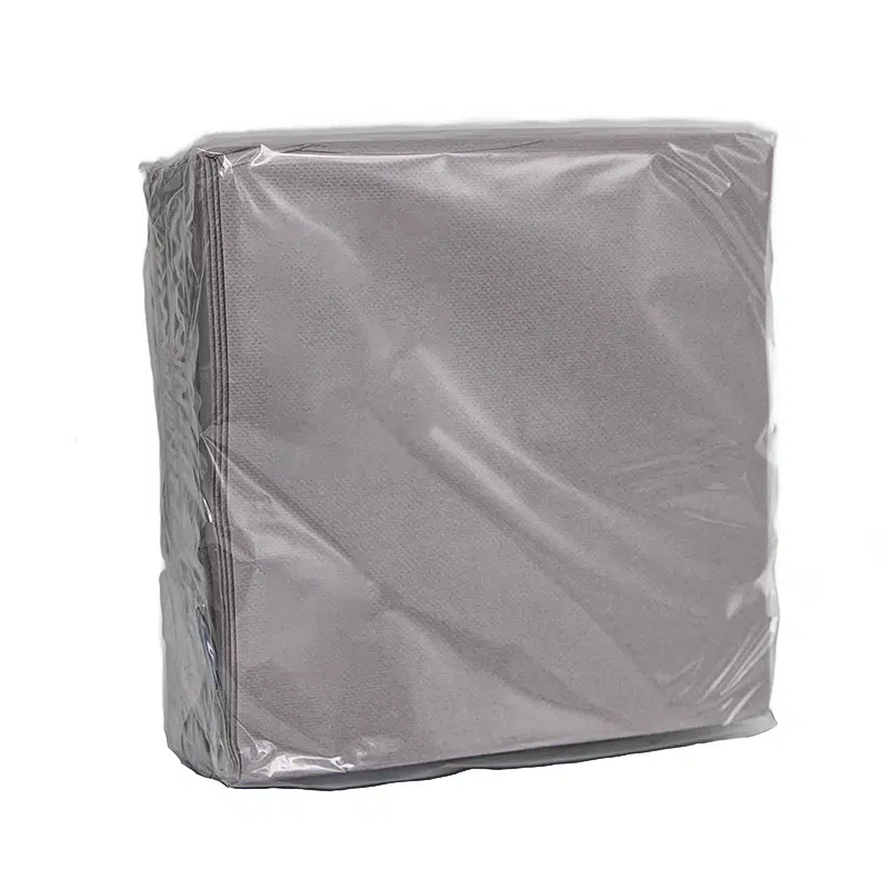 Toalla gris en relieve 38 x 38 cm, paquete de 40