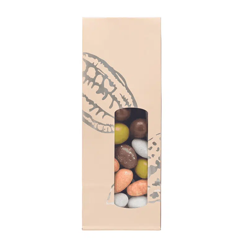 Sachet confiseries papier vanille 70 + 40 x 200 mm par 50