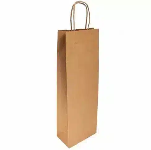 250 sacos de garrafa kraft 14 + 8 x 40 cm