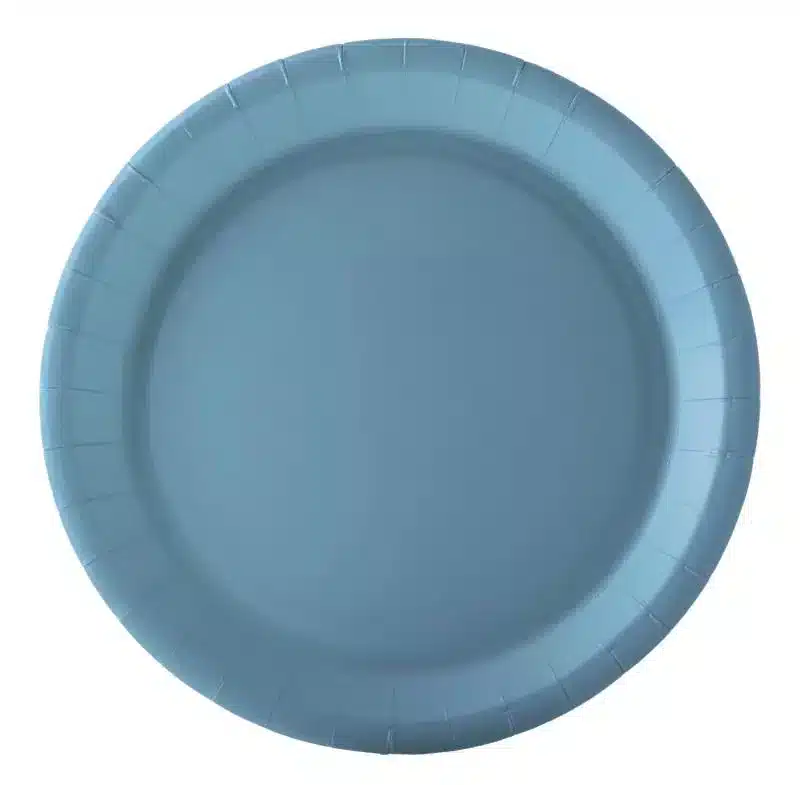 10 Teller blau pastellfarben Karton 18 cm