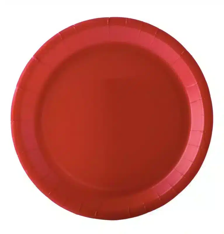 10 rote Pappteller 18 cm